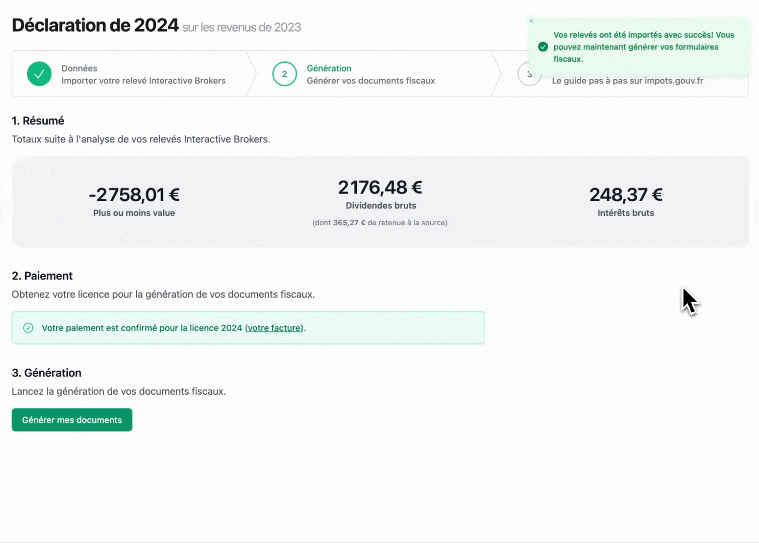 Étape 2 - Génération automatique