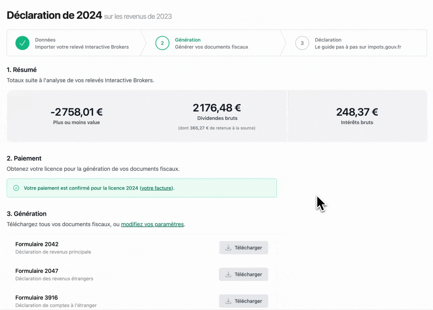 Étape 3 - Déclaration prête